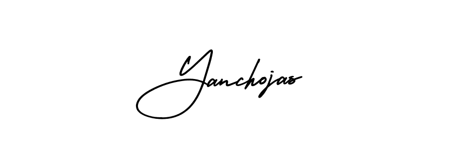 How to Draw Yanchojas signature style? AmerikaSignatureDemo-Regular is a latest design signature styles for name Yanchojas. Yanchojas signature style 3 images and pictures png