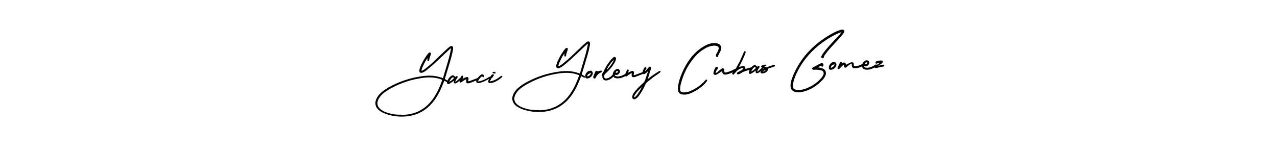 It looks lik you need a new signature style for name Yanci Yorleny Cubas Gomez. Design unique handwritten (AmerikaSignatureDemo-Regular) signature with our free signature maker in just a few clicks. Yanci Yorleny Cubas Gomez signature style 3 images and pictures png