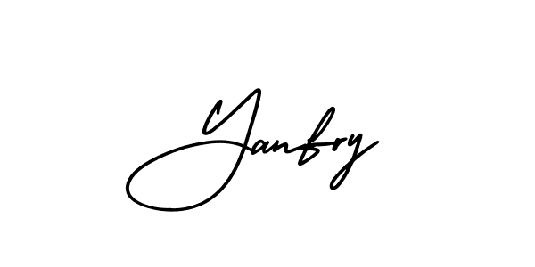 How to Draw Yanfry signature style? AmerikaSignatureDemo-Regular is a latest design signature styles for name Yanfry. Yanfry signature style 3 images and pictures png