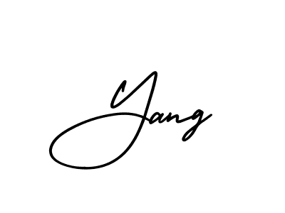 Make a beautiful signature design for name Yang. With this signature (AmerikaSignatureDemo-Regular) style, you can create a handwritten signature for free. Yang signature style 3 images and pictures png