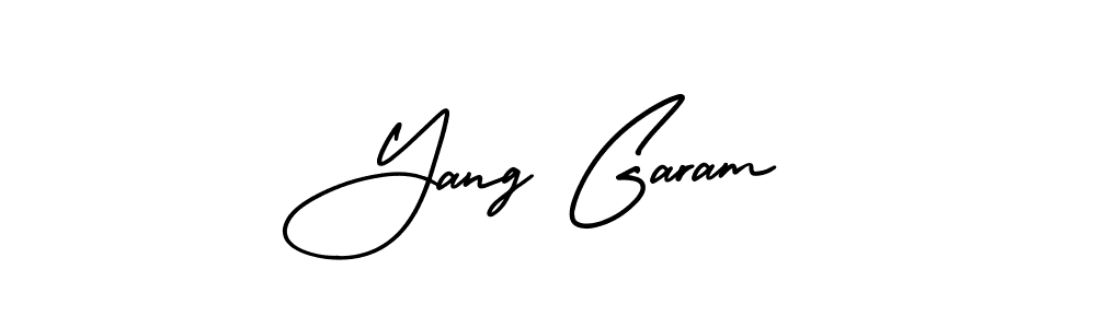 This is the best signature style for the Yang Garam name. Also you like these signature font (AmerikaSignatureDemo-Regular). Mix name signature. Yang Garam signature style 3 images and pictures png