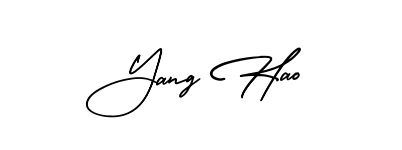 Create a beautiful signature design for name Yang Hao. With this signature (AmerikaSignatureDemo-Regular) fonts, you can make a handwritten signature for free. Yang Hao signature style 3 images and pictures png