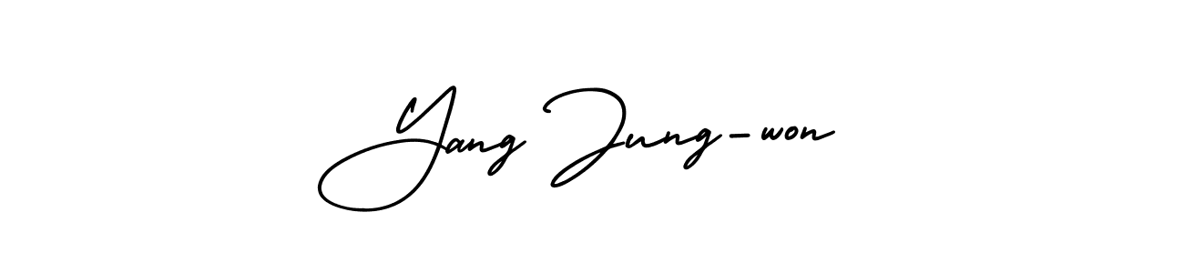 AmerikaSignatureDemo-Regular is a professional signature style that is perfect for those who want to add a touch of class to their signature. It is also a great choice for those who want to make their signature more unique. Get Yang Jung-won name to fancy signature for free. Yang Jung-won signature style 3 images and pictures png