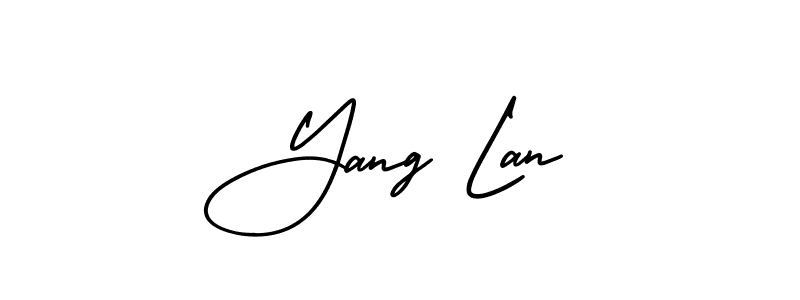 How to Draw Yang Lan signature style? AmerikaSignatureDemo-Regular is a latest design signature styles for name Yang Lan. Yang Lan signature style 3 images and pictures png