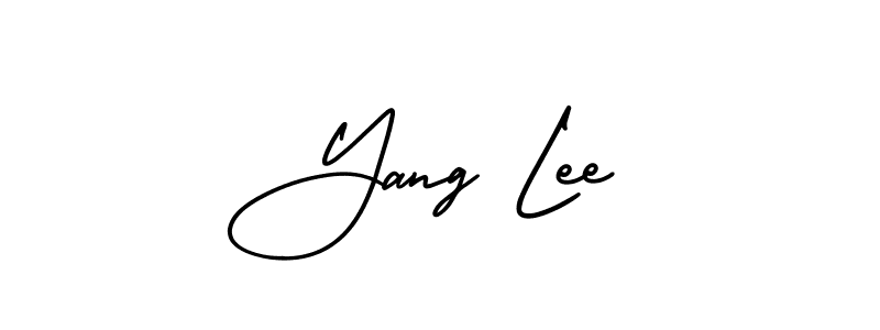 The best way (AmerikaSignatureDemo-Regular) to make a short signature is to pick only two or three words in your name. The name Yang Lee include a total of six letters. For converting this name. Yang Lee signature style 3 images and pictures png