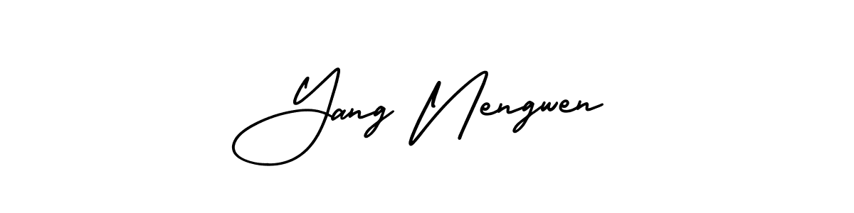 Create a beautiful signature design for name Yang Nengwen. With this signature (AmerikaSignatureDemo-Regular) fonts, you can make a handwritten signature for free. Yang Nengwen signature style 3 images and pictures png