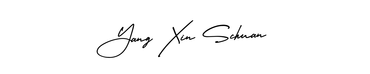How to make Yang Xin Schuan signature? AmerikaSignatureDemo-Regular is a professional autograph style. Create handwritten signature for Yang Xin Schuan name. Yang Xin Schuan signature style 3 images and pictures png