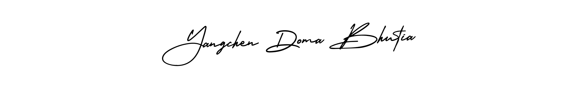It looks lik you need a new signature style for name Yangchen Doma Bhutia. Design unique handwritten (AmerikaSignatureDemo-Regular) signature with our free signature maker in just a few clicks. Yangchen Doma Bhutia signature style 3 images and pictures png