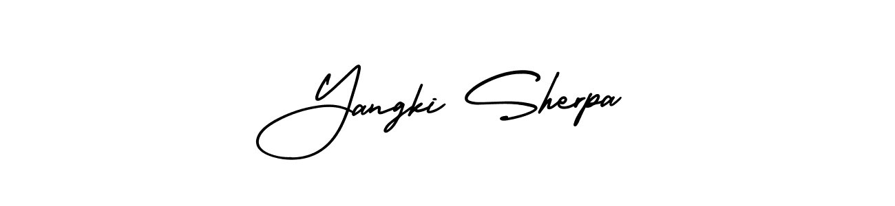 Make a short Yangki Sherpa signature style. Manage your documents anywhere anytime using AmerikaSignatureDemo-Regular. Create and add eSignatures, submit forms, share and send files easily. Yangki Sherpa signature style 3 images and pictures png