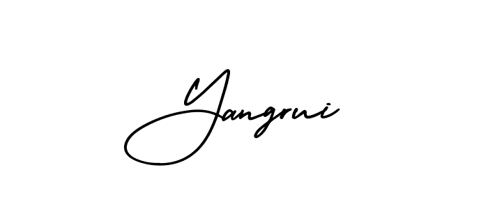 Make a beautiful signature design for name Yangrui. With this signature (AmerikaSignatureDemo-Regular) style, you can create a handwritten signature for free. Yangrui signature style 3 images and pictures png