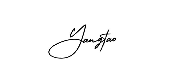 Make a beautiful signature design for name Yangtao. With this signature (AmerikaSignatureDemo-Regular) style, you can create a handwritten signature for free. Yangtao signature style 3 images and pictures png