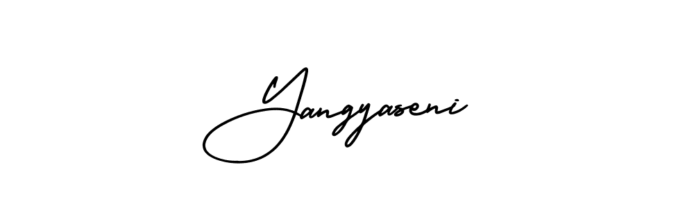 Create a beautiful signature design for name Yangyaseni. With this signature (AmerikaSignatureDemo-Regular) fonts, you can make a handwritten signature for free. Yangyaseni signature style 3 images and pictures png