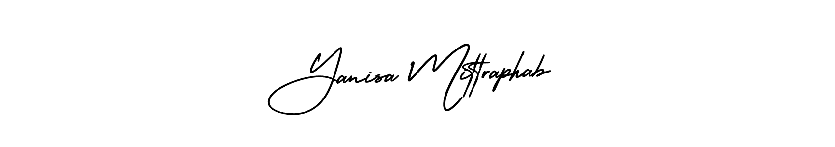 You should practise on your own different ways (AmerikaSignatureDemo-Regular) to write your name (Yanisa Mittraphab) in signature. don't let someone else do it for you. Yanisa Mittraphab signature style 3 images and pictures png