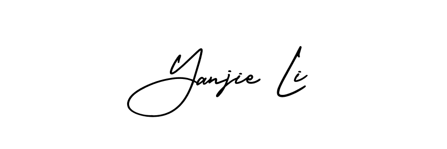 Make a short Yanjie Li signature style. Manage your documents anywhere anytime using AmerikaSignatureDemo-Regular. Create and add eSignatures, submit forms, share and send files easily. Yanjie Li signature style 3 images and pictures png