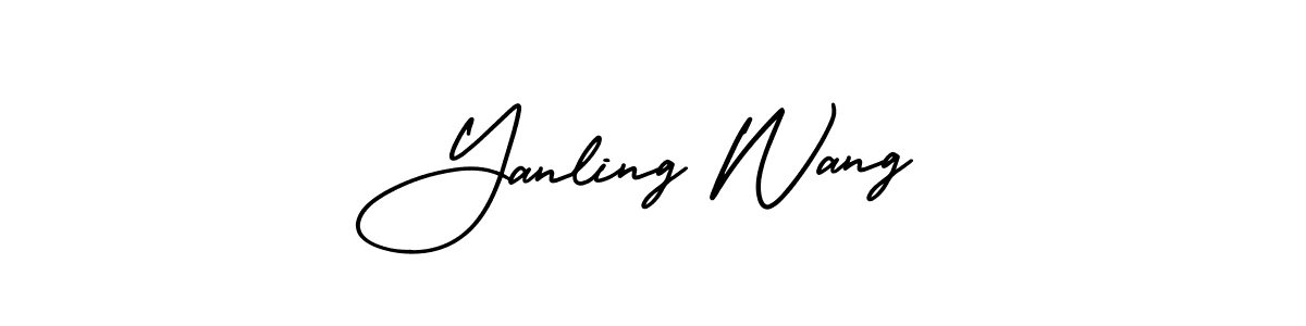 Yanling Wang stylish signature style. Best Handwritten Sign (AmerikaSignatureDemo-Regular) for my name. Handwritten Signature Collection Ideas for my name Yanling Wang. Yanling Wang signature style 3 images and pictures png