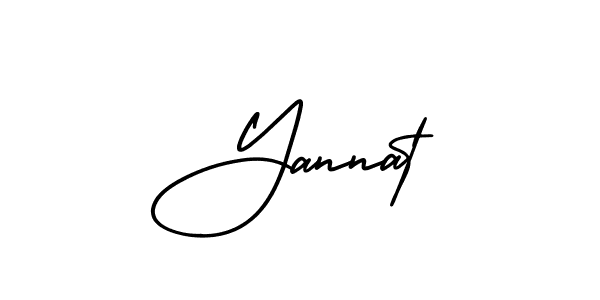How to make Yannat name signature. Use AmerikaSignatureDemo-Regular style for creating short signs online. This is the latest handwritten sign. Yannat signature style 3 images and pictures png