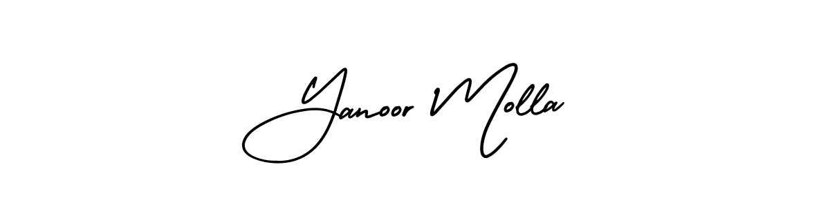 Use a signature maker to create a handwritten signature online. With this signature software, you can design (AmerikaSignatureDemo-Regular) your own signature for name Yanoor Molla. Yanoor Molla signature style 3 images and pictures png