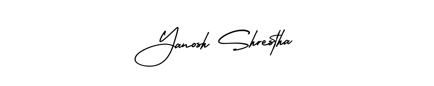 if you are searching for the best signature style for your name Yanosh Shrestha. so please give up your signature search. here we have designed multiple signature styles  using AmerikaSignatureDemo-Regular. Yanosh Shrestha signature style 3 images and pictures png