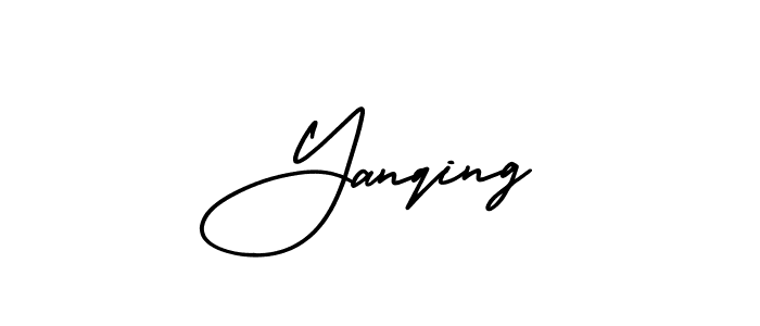 Yanqing stylish signature style. Best Handwritten Sign (AmerikaSignatureDemo-Regular) for my name. Handwritten Signature Collection Ideas for my name Yanqing. Yanqing signature style 3 images and pictures png
