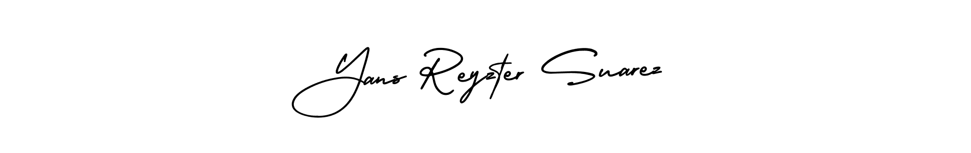 It looks lik you need a new signature style for name Yans Reyzter Suarez. Design unique handwritten (AmerikaSignatureDemo-Regular) signature with our free signature maker in just a few clicks. Yans Reyzter Suarez signature style 3 images and pictures png