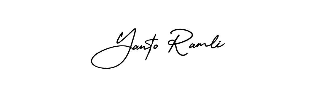 Create a beautiful signature design for name Yanto Ramli. With this signature (AmerikaSignatureDemo-Regular) fonts, you can make a handwritten signature for free. Yanto Ramli signature style 3 images and pictures png