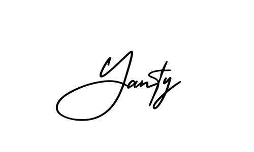 How to make Yanty name signature. Use AmerikaSignatureDemo-Regular style for creating short signs online. This is the latest handwritten sign. Yanty signature style 3 images and pictures png