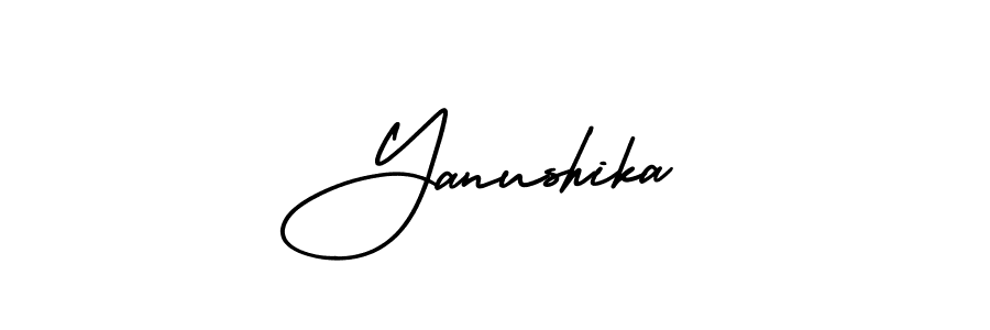 Similarly AmerikaSignatureDemo-Regular is the best handwritten signature design. Signature creator online .You can use it as an online autograph creator for name Yanushika. Yanushika signature style 3 images and pictures png