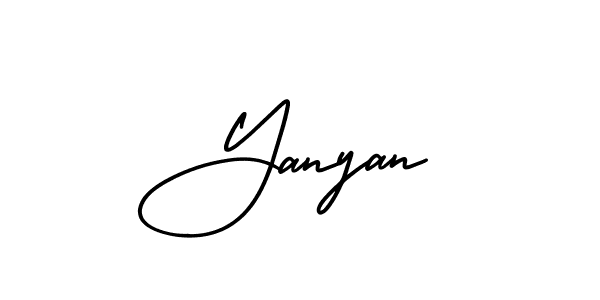 You should practise on your own different ways (AmerikaSignatureDemo-Regular) to write your name (Yanyan) in signature. don't let someone else do it for you. Yanyan signature style 3 images and pictures png