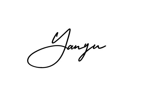 Make a beautiful signature design for name Yanyu. With this signature (AmerikaSignatureDemo-Regular) style, you can create a handwritten signature for free. Yanyu signature style 3 images and pictures png