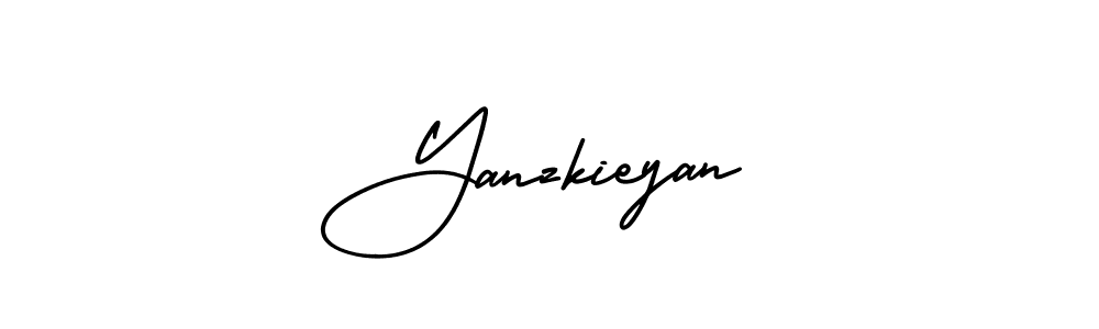 Yanzkieyan stylish signature style. Best Handwritten Sign (AmerikaSignatureDemo-Regular) for my name. Handwritten Signature Collection Ideas for my name Yanzkieyan. Yanzkieyan signature style 3 images and pictures png