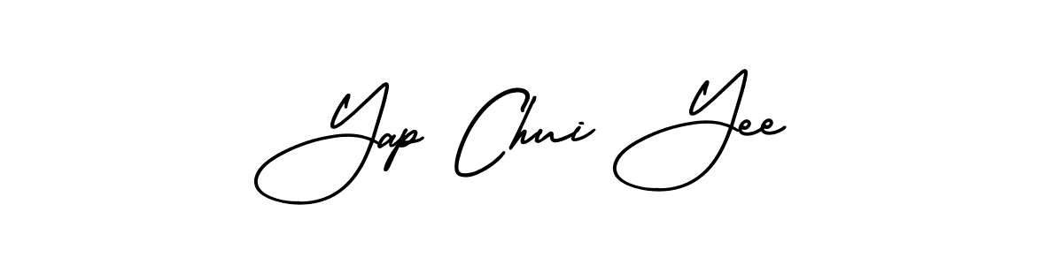 The best way (AmerikaSignatureDemo-Regular) to make a short signature is to pick only two or three words in your name. The name Yap Chui Yee include a total of six letters. For converting this name. Yap Chui Yee signature style 3 images and pictures png