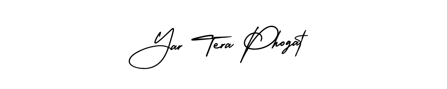 This is the best signature style for the Yar Tera Phogat name. Also you like these signature font (AmerikaSignatureDemo-Regular). Mix name signature. Yar Tera Phogat signature style 3 images and pictures png