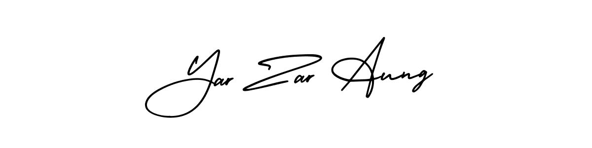 This is the best signature style for the Yar Zar Aung name. Also you like these signature font (AmerikaSignatureDemo-Regular). Mix name signature. Yar Zar Aung signature style 3 images and pictures png