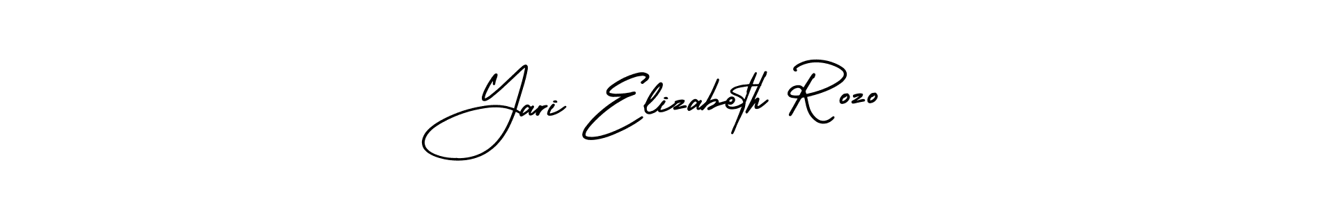 This is the best signature style for the Yari Elizabeth Rozo name. Also you like these signature font (AmerikaSignatureDemo-Regular). Mix name signature. Yari Elizabeth Rozo signature style 3 images and pictures png