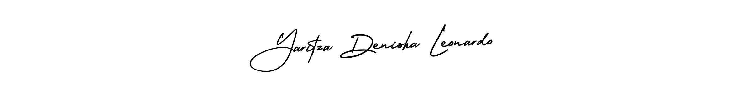 You should practise on your own different ways (AmerikaSignatureDemo-Regular) to write your name (Yaritza Denisha Leonardo) in signature. don't let someone else do it for you. Yaritza Denisha Leonardo signature style 3 images and pictures png