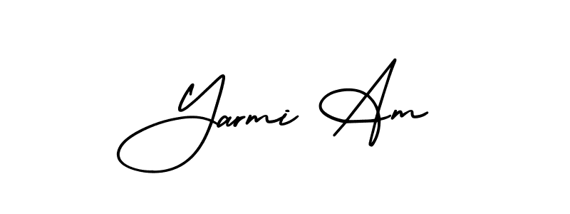 Similarly AmerikaSignatureDemo-Regular is the best handwritten signature design. Signature creator online .You can use it as an online autograph creator for name Yarmi Am. Yarmi Am signature style 3 images and pictures png