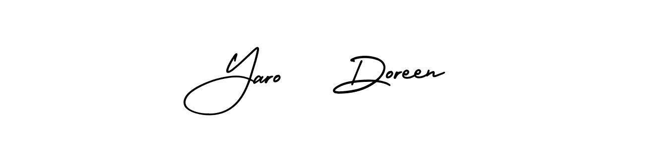 Also You can easily find your signature by using the search form. We will create Yaro   Doreen name handwritten signature images for you free of cost using AmerikaSignatureDemo-Regular sign style. Yaro   Doreen signature style 3 images and pictures png