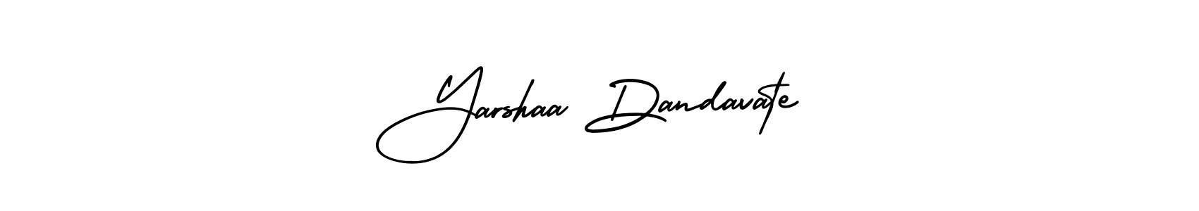 The best way (AmerikaSignatureDemo-Regular) to make a short signature is to pick only two or three words in your name. The name Yarshaa Dandavate include a total of six letters. For converting this name. Yarshaa Dandavate signature style 3 images and pictures png