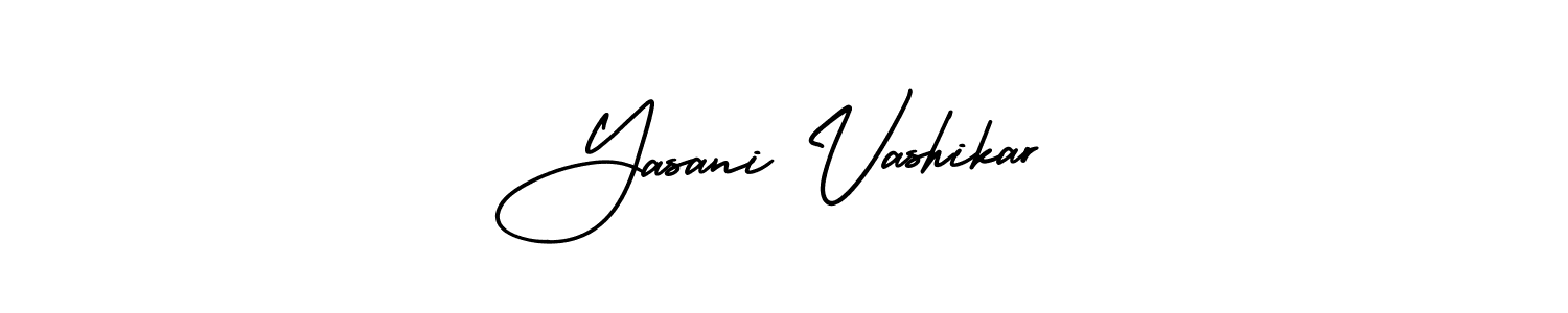 Similarly AmerikaSignatureDemo-Regular is the best handwritten signature design. Signature creator online .You can use it as an online autograph creator for name Yasani Vashikar. Yasani Vashikar signature style 3 images and pictures png