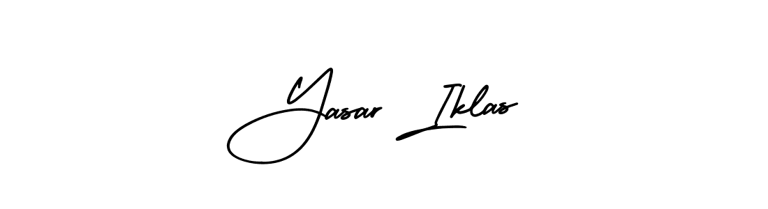 This is the best signature style for the Yasar Iklas name. Also you like these signature font (AmerikaSignatureDemo-Regular). Mix name signature. Yasar Iklas signature style 3 images and pictures png