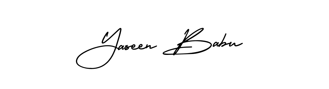 This is the best signature style for the Yaseen Babu name. Also you like these signature font (AmerikaSignatureDemo-Regular). Mix name signature. Yaseen Babu signature style 3 images and pictures png