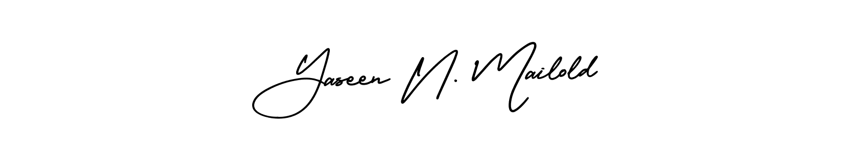 Make a short Yaseen N. Mailold signature style. Manage your documents anywhere anytime using AmerikaSignatureDemo-Regular. Create and add eSignatures, submit forms, share and send files easily. Yaseen N. Mailold signature style 3 images and pictures png