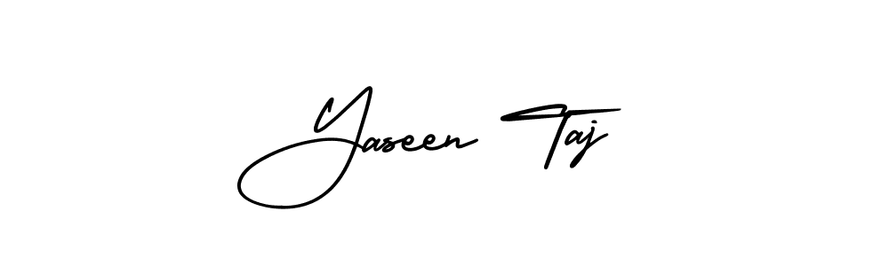 You should practise on your own different ways (AmerikaSignatureDemo-Regular) to write your name (Yaseen Taj) in signature. don't let someone else do it for you. Yaseen Taj signature style 3 images and pictures png
