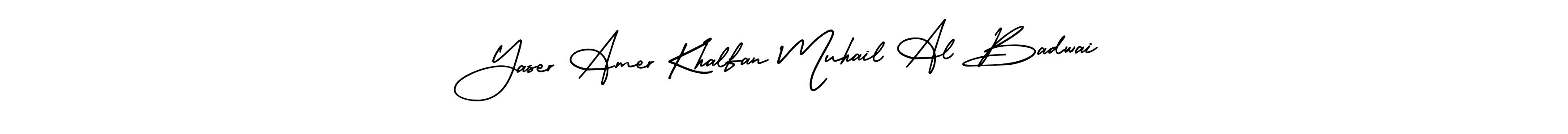 Make a beautiful signature design for name Yaser Amer Khalfan Muhail Al Badwai. With this signature (AmerikaSignatureDemo-Regular) style, you can create a handwritten signature for free. Yaser Amer Khalfan Muhail Al Badwai signature style 3 images and pictures png