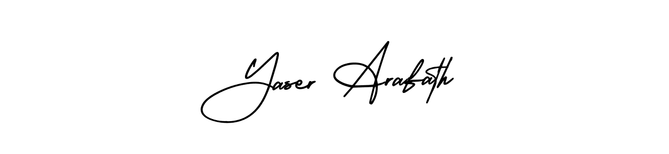 The best way (AmerikaSignatureDemo-Regular) to make a short signature is to pick only two or three words in your name. The name Yaser Arafath include a total of six letters. For converting this name. Yaser Arafath signature style 3 images and pictures png
