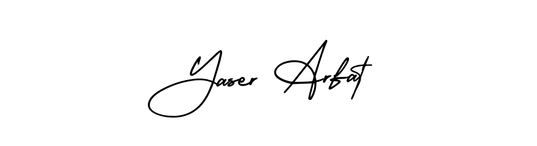 The best way (AmerikaSignatureDemo-Regular) to make a short signature is to pick only two or three words in your name. The name Yaser Arfat include a total of six letters. For converting this name. Yaser Arfat signature style 3 images and pictures png