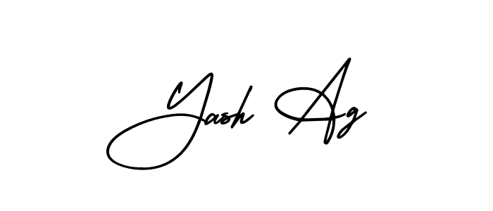 Similarly AmerikaSignatureDemo-Regular is the best handwritten signature design. Signature creator online .You can use it as an online autograph creator for name Yash Ag. Yash Ag signature style 3 images and pictures png