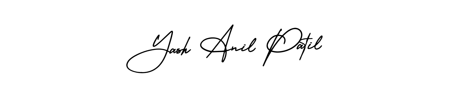 You should practise on your own different ways (AmerikaSignatureDemo-Regular) to write your name (Yash Anil Patil) in signature. don't let someone else do it for you. Yash Anil Patil signature style 3 images and pictures png