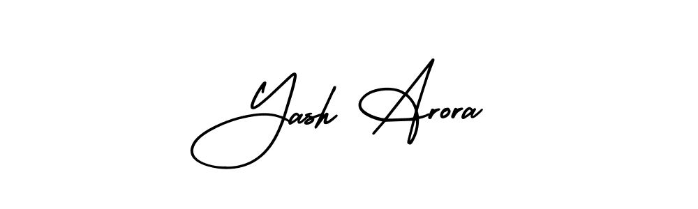 The best way (AmerikaSignatureDemo-Regular) to make a short signature is to pick only two or three words in your name. The name Yash Arora include a total of six letters. For converting this name. Yash Arora signature style 3 images and pictures png