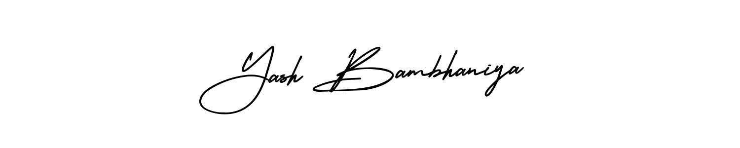 if you are searching for the best signature style for your name Yash Bambhaniya. so please give up your signature search. here we have designed multiple signature styles  using AmerikaSignatureDemo-Regular. Yash Bambhaniya signature style 3 images and pictures png